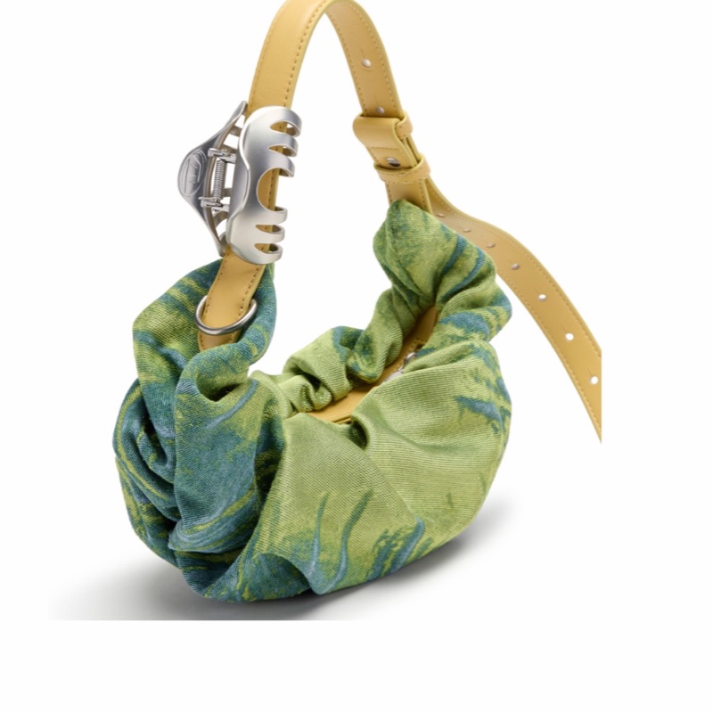 Diesel 女士 Grab-D牛仔布褶皺單肩包均碼碼30cm*10cm*26cm-4