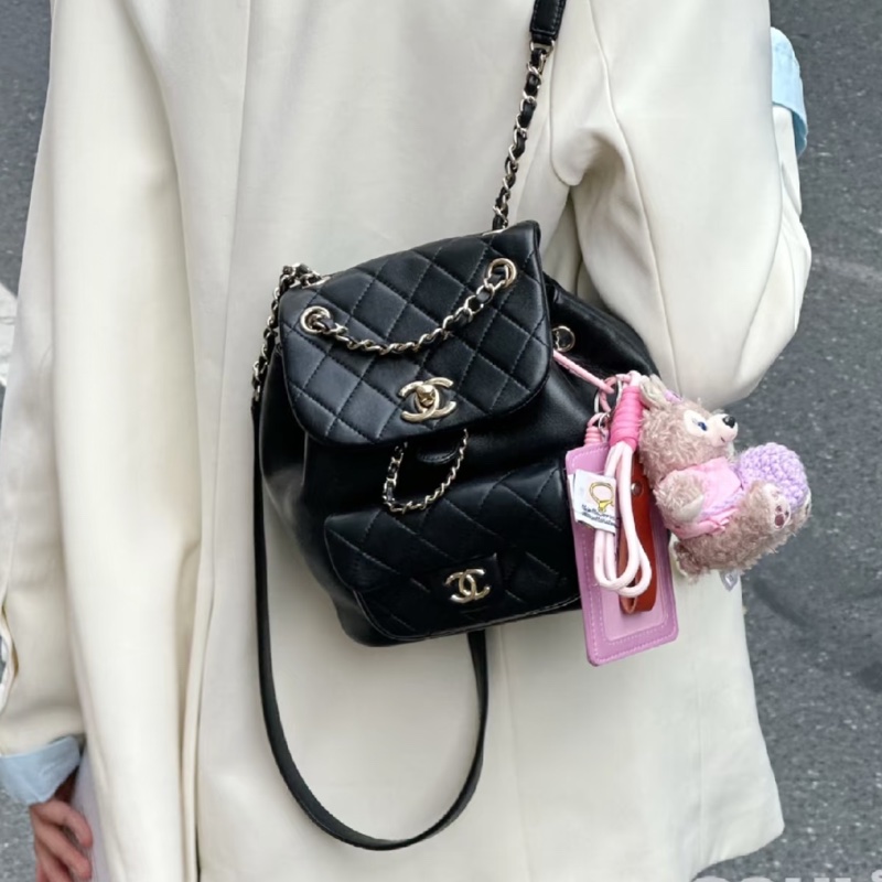 #全新全膜未拆 #全配🈶購證 #24年全牛皮 香奈兒黑金Duma小號 芯片款-1