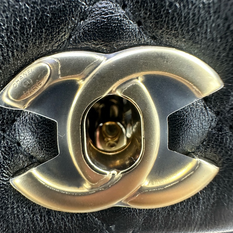 #全新全膜未拆 #全配🈶購證 #24年全牛皮 香奈兒黑金Duma小號 芯片款-15