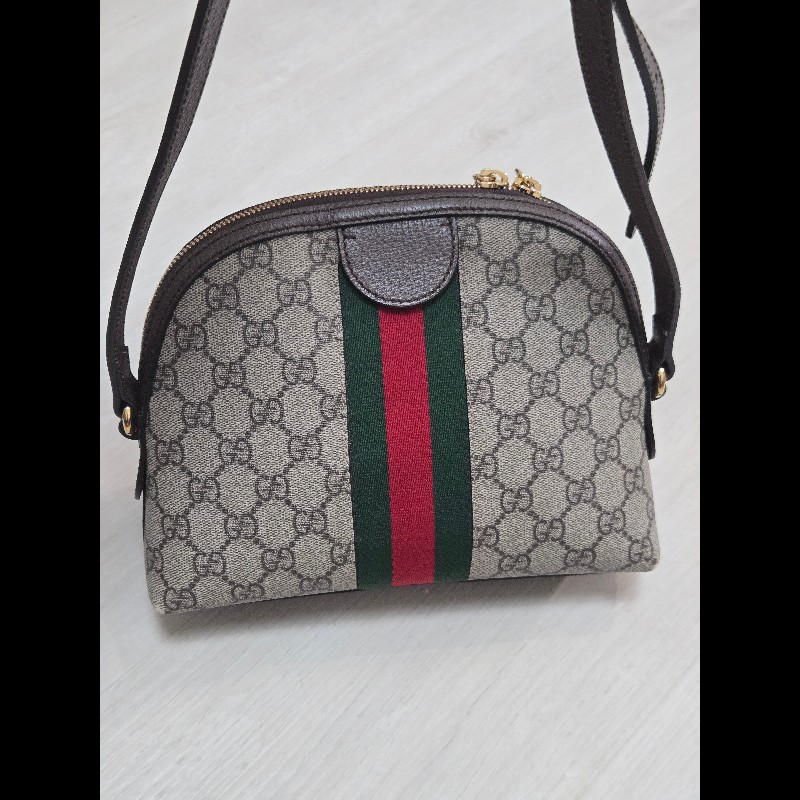 GUCCI 經典Ophidia GG Logo綠紅綠織帶 肩背包 貝殼包-7