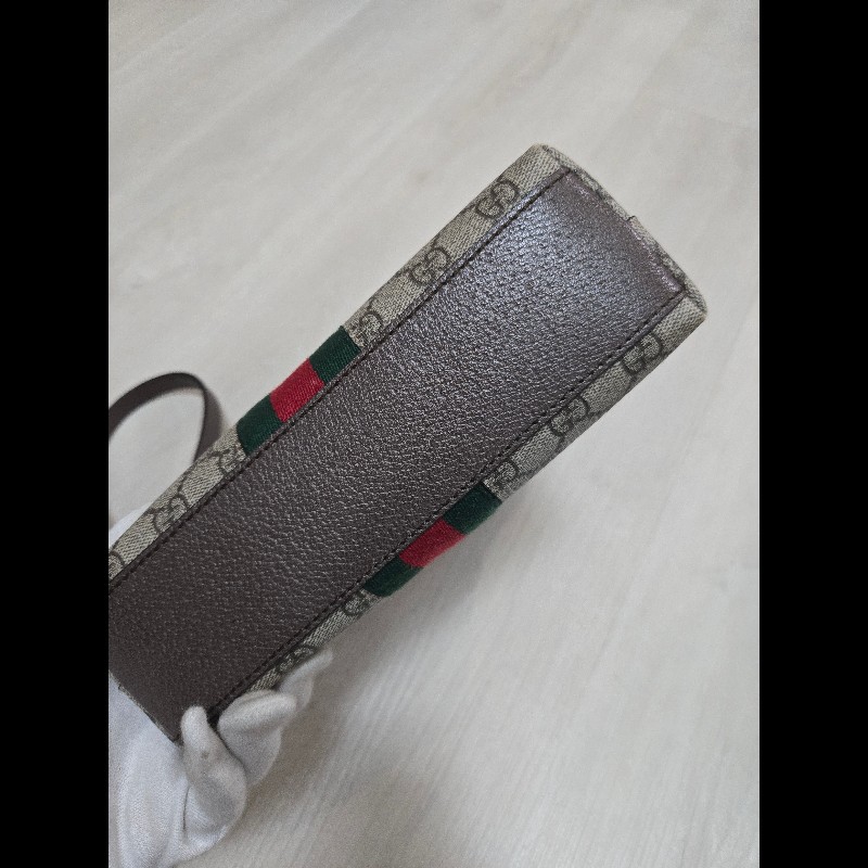 GUCCI 經典Ophidia GG Logo綠紅綠織帶 肩背包 貝殼包-10