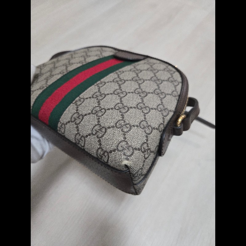 GUCCI 經典Ophidia GG Logo綠紅綠織帶 肩背包 貝殼包-13