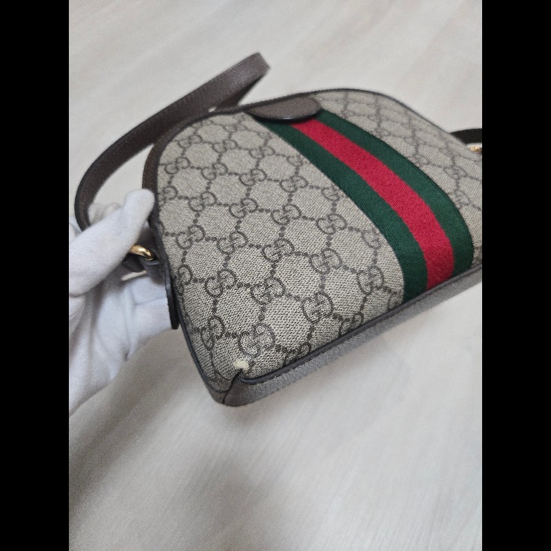 GUCCI 經典Ophidia GG Logo綠紅綠織帶 肩背包 貝殼包-15