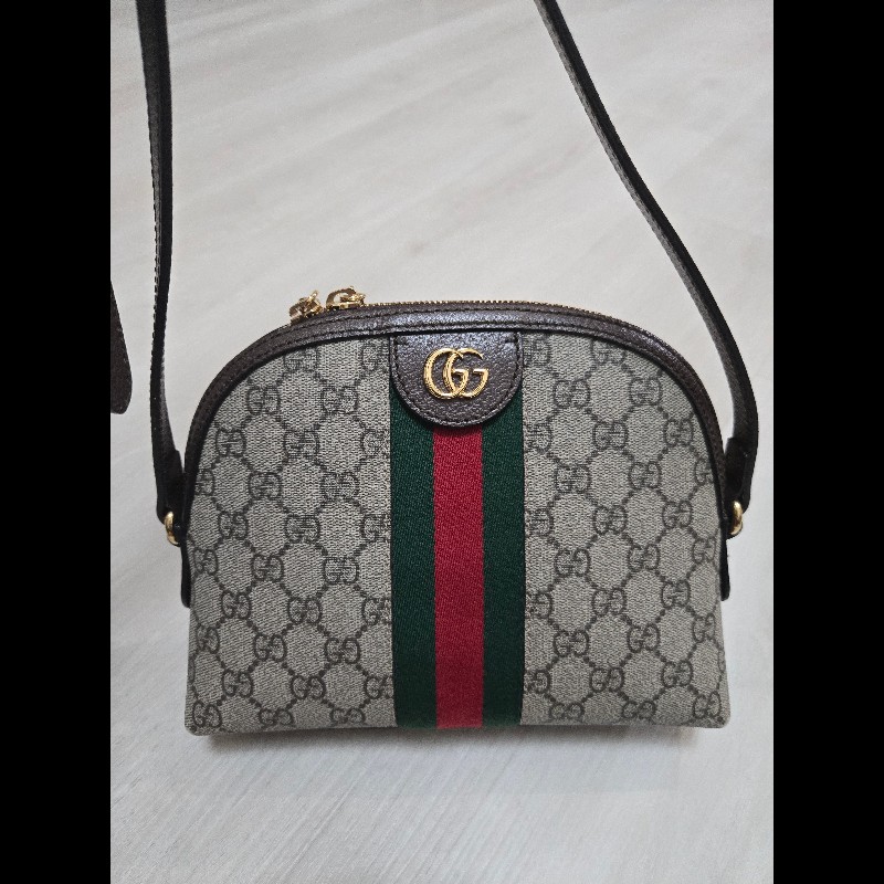 GUCCI 經典Ophidia GG Logo綠紅綠織帶 肩背包 貝殼包-16