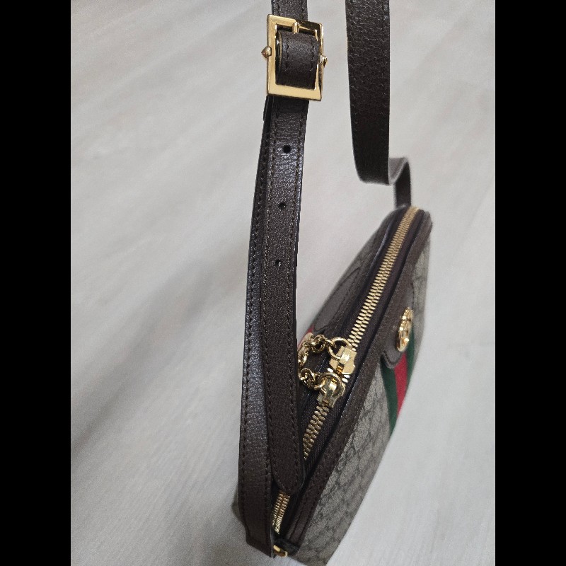 GUCCI 經典Ophidia GG Logo綠紅綠織帶 肩背包 貝殼包-18