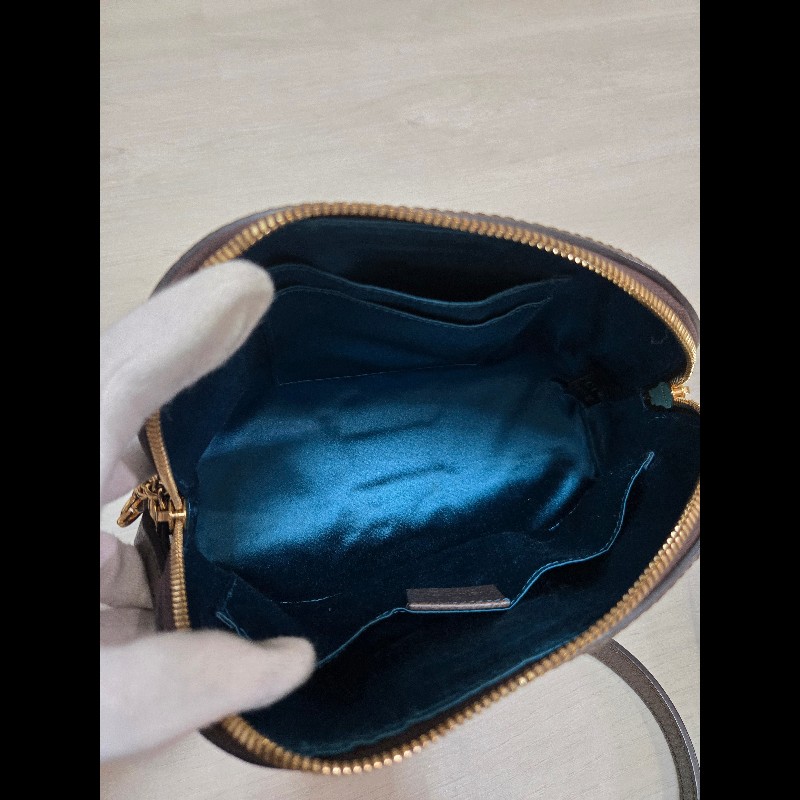 GUCCI 經典Ophidia GG Logo綠紅綠織帶 肩背包 貝殼包-21