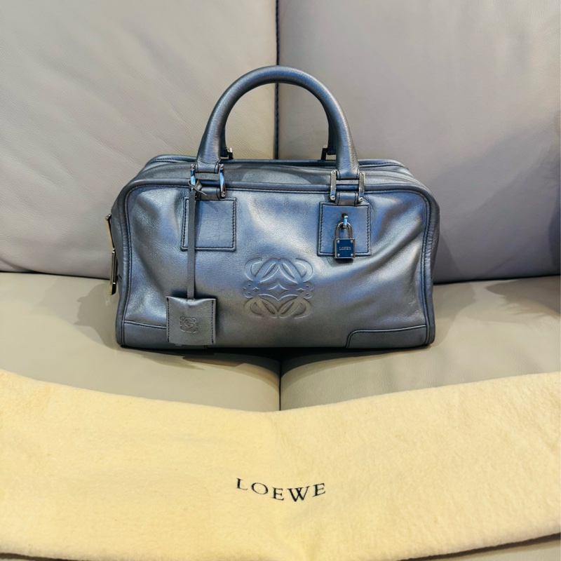 Loewe 羅意威 銀色醫生包/Vintage手提包/95新美品-0