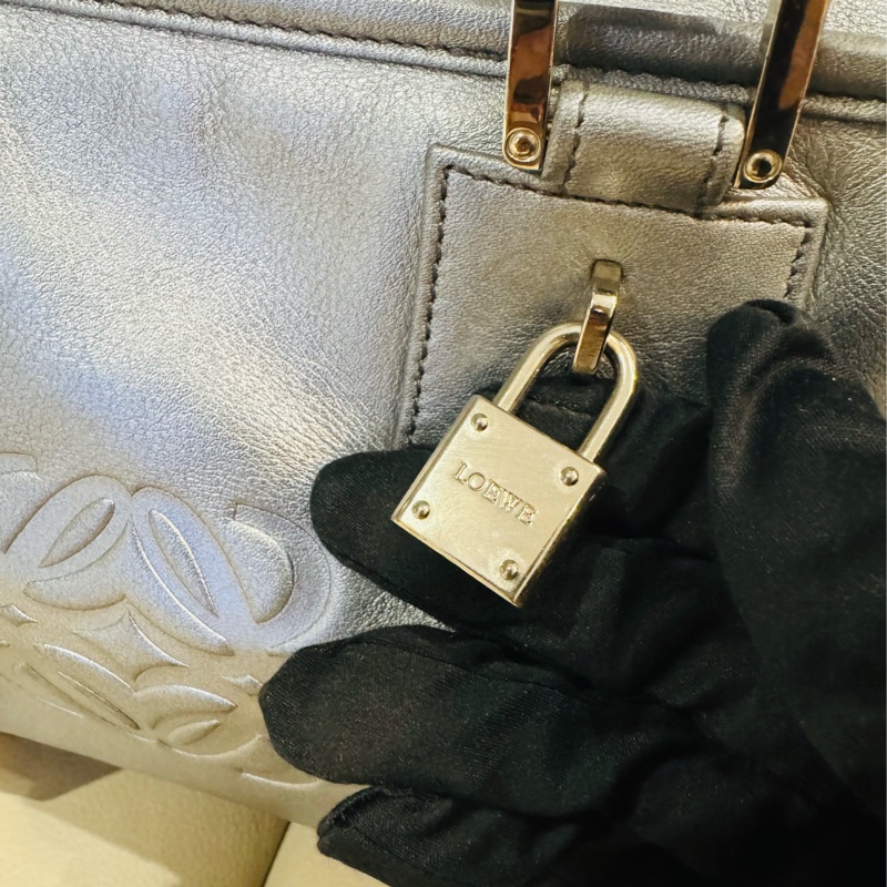 Loewe 羅意威 銀色醫生包/Vintage手提包/95新美品-2