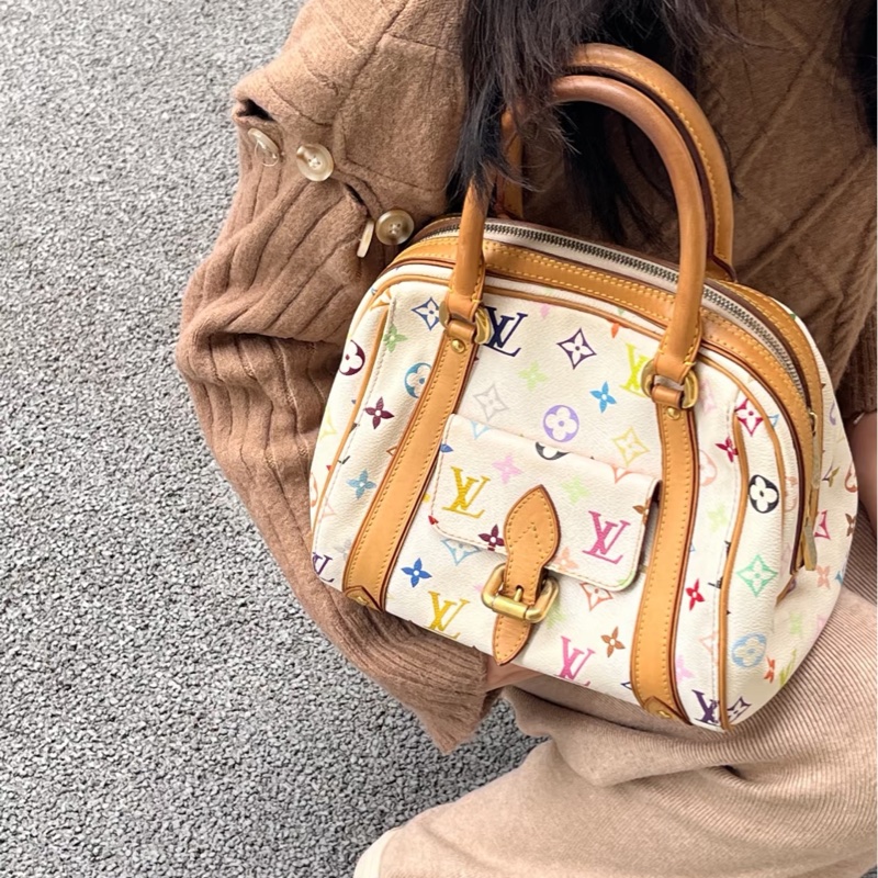 Louis Vuitton • 經典村上隆白三彩老花保齡球包-2