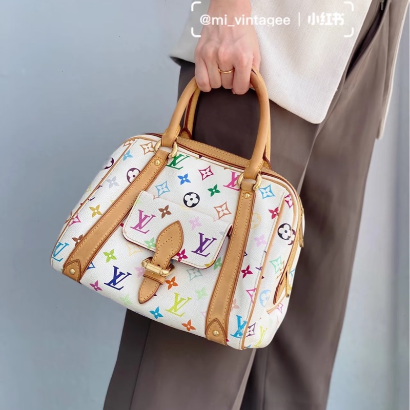 Louis Vuitton • 經典村上隆白三彩老花保齡球包-3