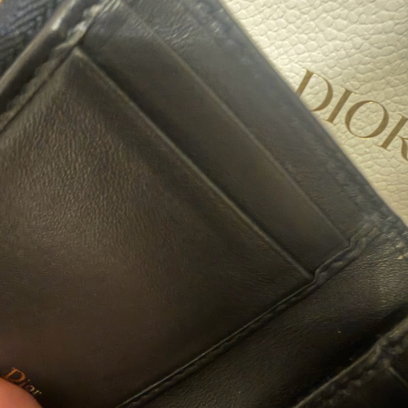 Dior帆布金扣錢包-16