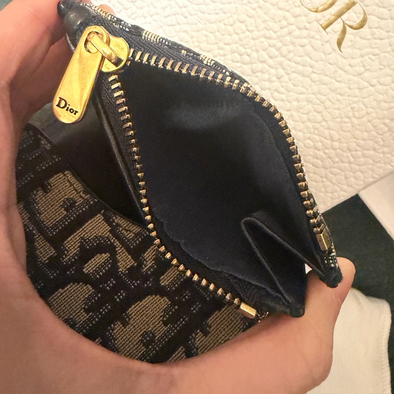 Dior帆布金扣錢包-18