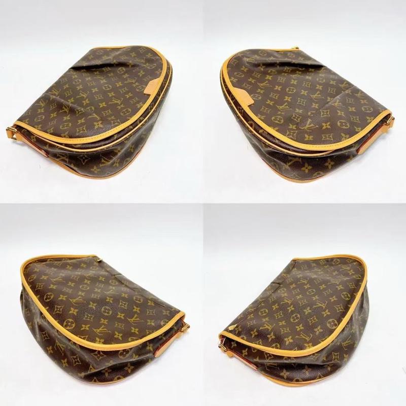 Louis Vuitton • 經典老花Menilmontant褶皺南瓜郵差包 大號-7