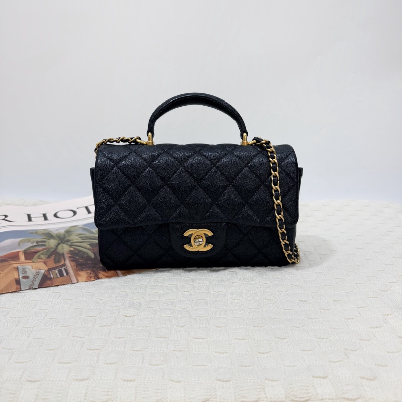 Chanel coco20 黑荔枝牛皮金扣-1