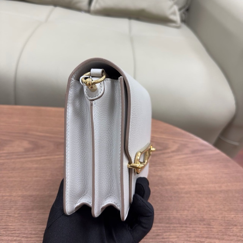 🌈Hermes🧡Mini Roulis🧡珍珠灰金扣🌈有單🧡99新🌟Evercolor皮🌟miniroulis🌟roulis19🌟愛馬仕🌟-4