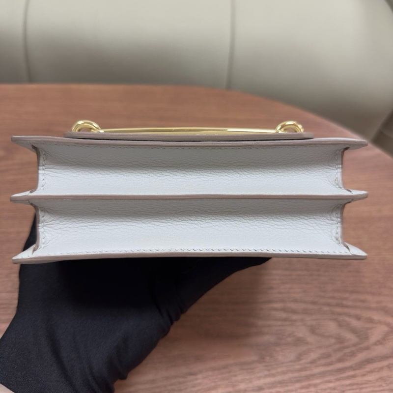 🌈Hermes🧡Mini Roulis🧡珍珠灰金扣🌈有單🧡99新🌟Evercolor皮🌟miniroulis🌟roulis19🌟愛馬仕🌟-6