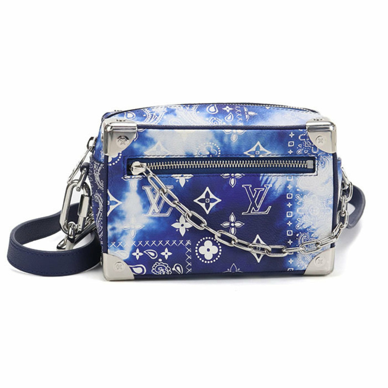 路易威登 (LOUIS VUITTON) 男士斜挎單肩包 M20557 迷你軟箱 Monogram Bandana 藍色-0