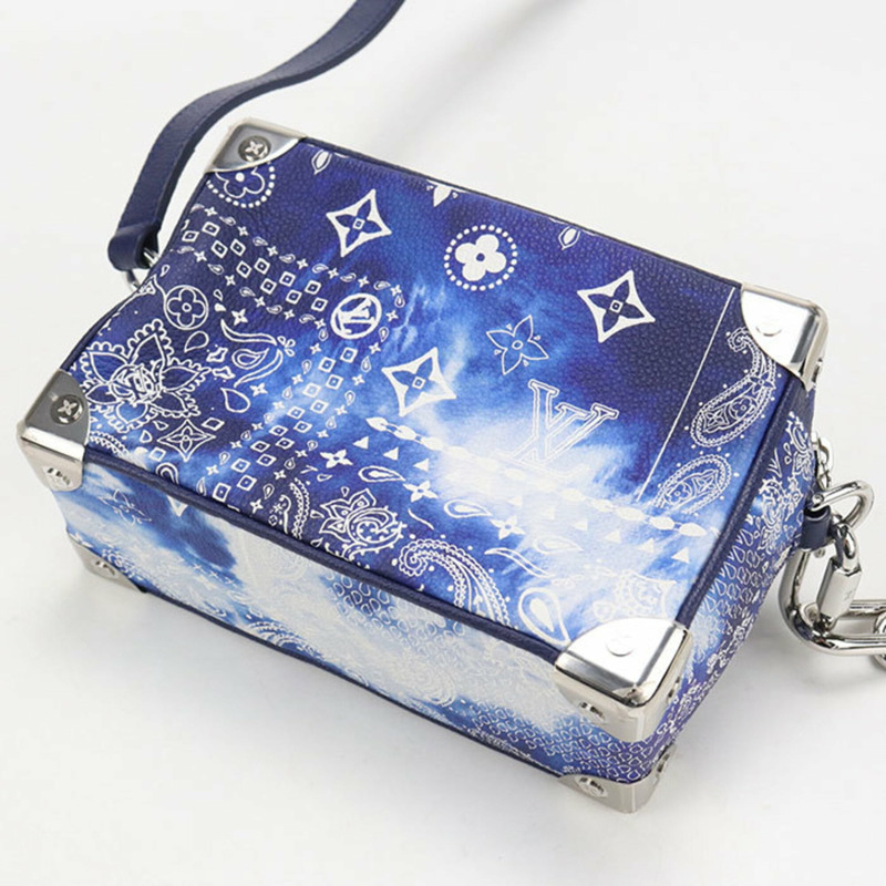 路易威登 (LOUIS VUITTON) 男士斜挎單肩包 M20557 迷你軟箱 Monogram Bandana 藍色-1