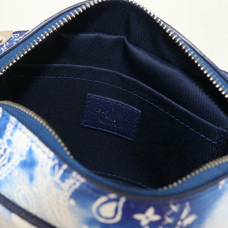 路易威登 (LOUIS VUITTON) 男士斜挎單肩包 M20557 迷你軟箱 Monogram Bandana 藍色-3