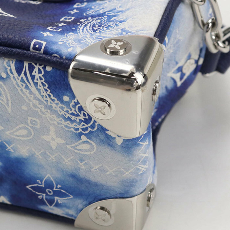 路易威登 (LOUIS VUITTON) 男士斜挎單肩包 M20557 迷你軟箱 Monogram Bandana 藍色-6