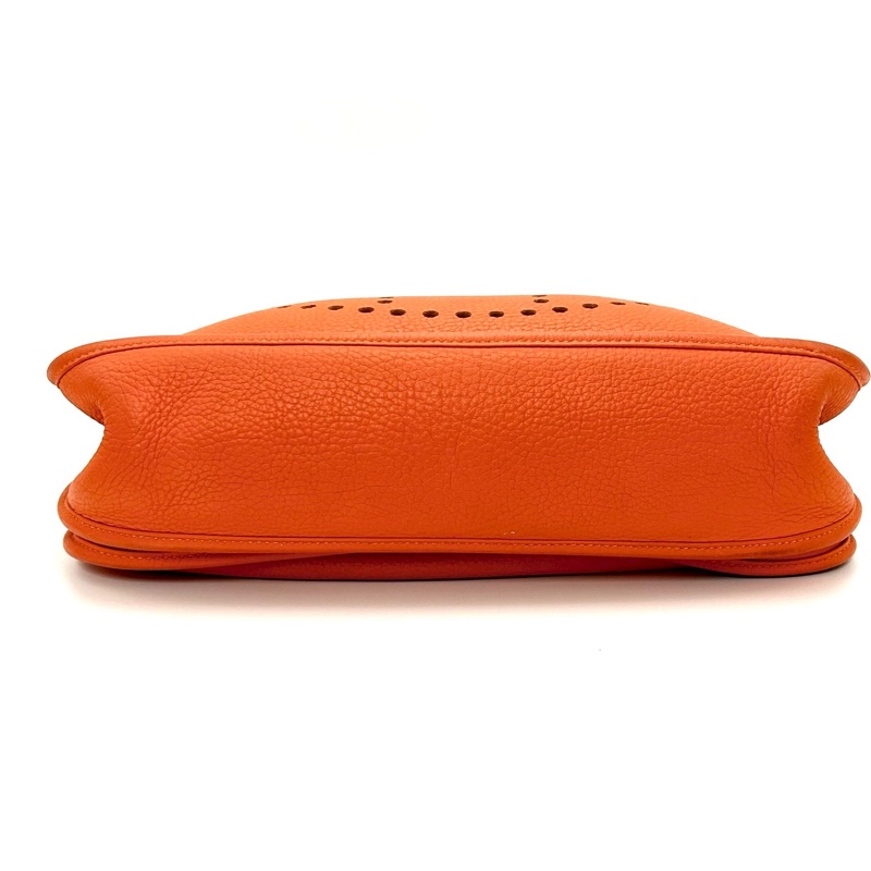 HERMES愛馬仕Evelyne伊芙琳29火焰橙銀扣單肩斜挎包👜-15