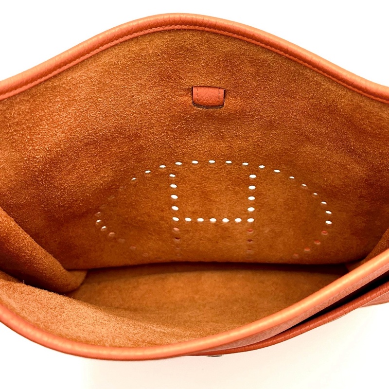 HERMES愛馬仕Evelyne伊芙琳29火焰橙銀扣單肩斜挎包👜-16