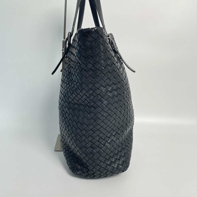 BV/葆蝶家 黑色羊皮Cabat編織托特包 手提單肩包 尺寸：33*12*33-2