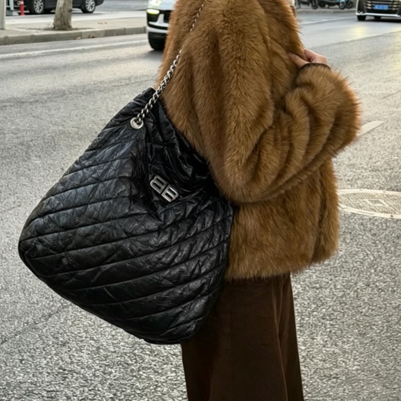 Balenciaga 巴黎世家 Crush 黑銀垃圾袋包中號🕵🏻‍♀️-0