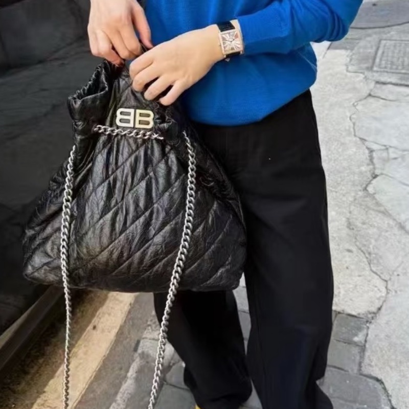 Balenciaga 巴黎世家 Crush 黑銀垃圾袋包中號🕵🏻‍♀️-1