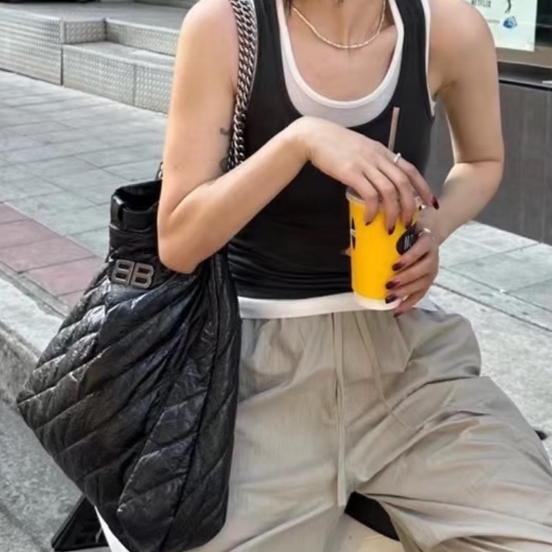 Balenciaga 巴黎世家 Crush 黑銀垃圾袋包中號🕵🏻‍♀️-6
