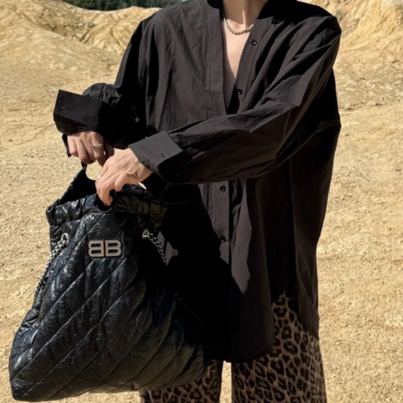 Balenciaga 巴黎世家 Crush 黑銀垃圾袋包中號🕵🏻‍♀️-8
