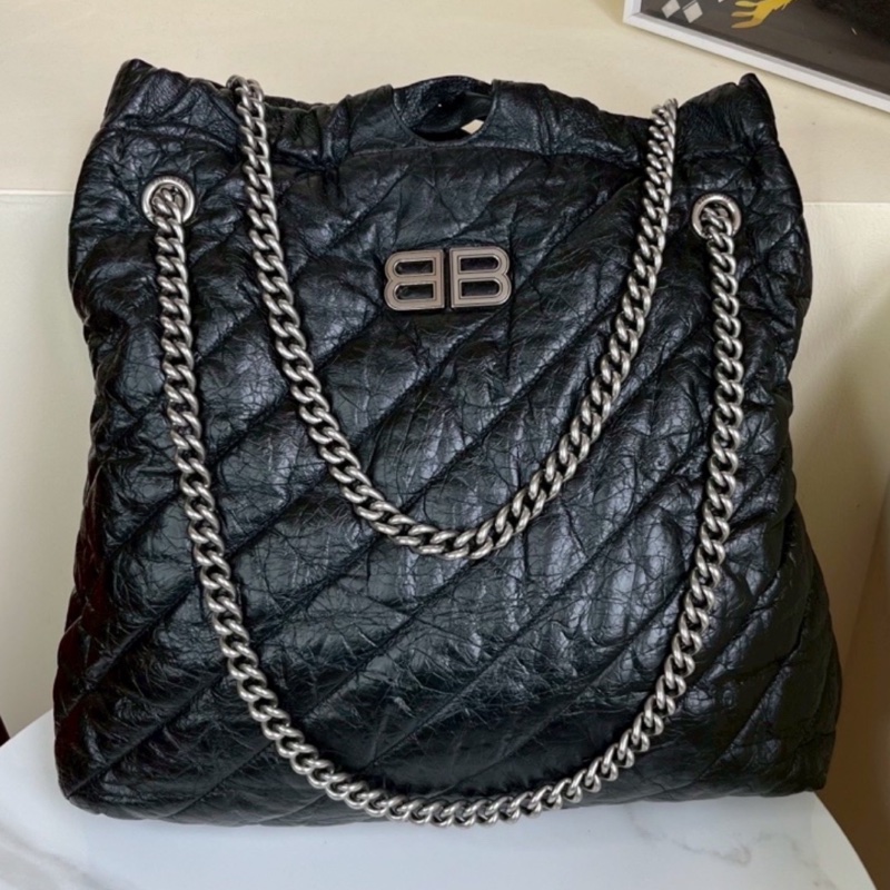 Balenciaga 巴黎世家 Crush 黑銀垃圾袋包中號🕵🏻‍♀️-10