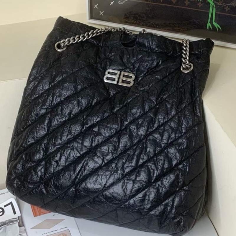 Balenciaga 巴黎世家 Crush 黑銀垃圾袋包中號🕵🏻‍♀️-11