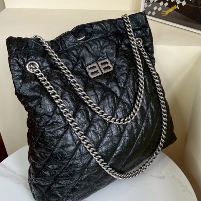 Balenciaga 巴黎世家 Crush 黑銀垃圾袋包中號🕵🏻‍♀️-12