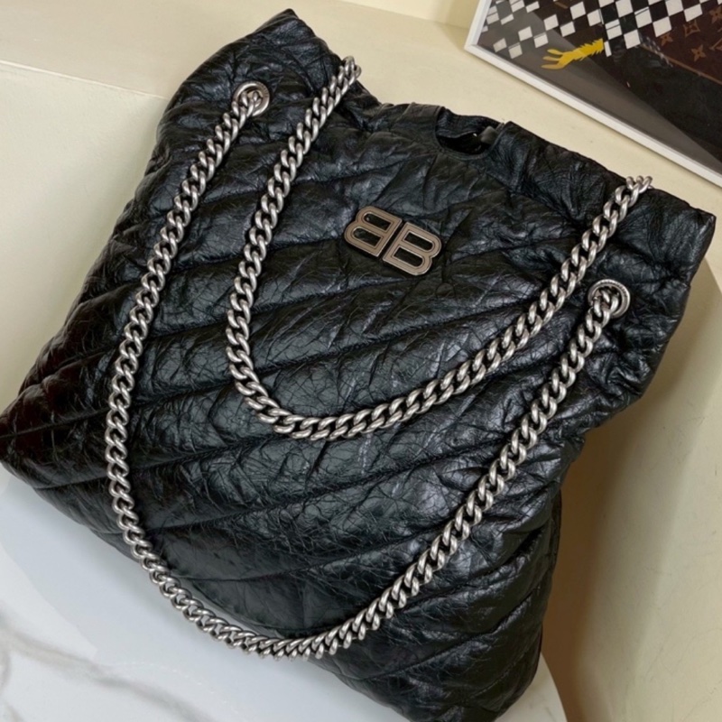 Balenciaga 巴黎世家 Crush 黑銀垃圾袋包中號🕵🏻‍♀️-13