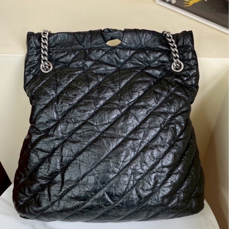 Balenciaga 巴黎世家 Crush 黑銀垃圾袋包中號🕵🏻‍♀️-14