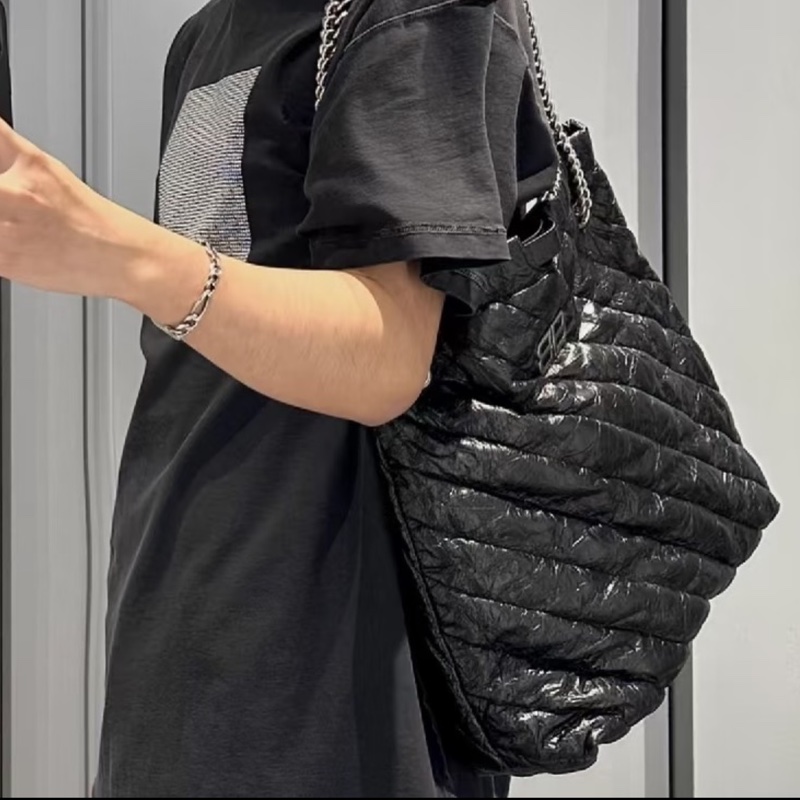 Balenciaga 巴黎世家 Crush 黑銀垃圾袋包中號🕵🏻‍♀️-16