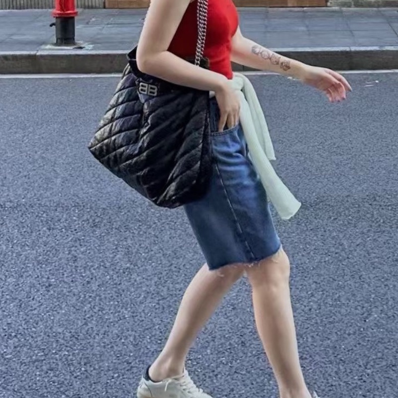 Balenciaga 巴黎世家 Crush 黑銀垃圾袋包中號🕵🏻‍♀️-17