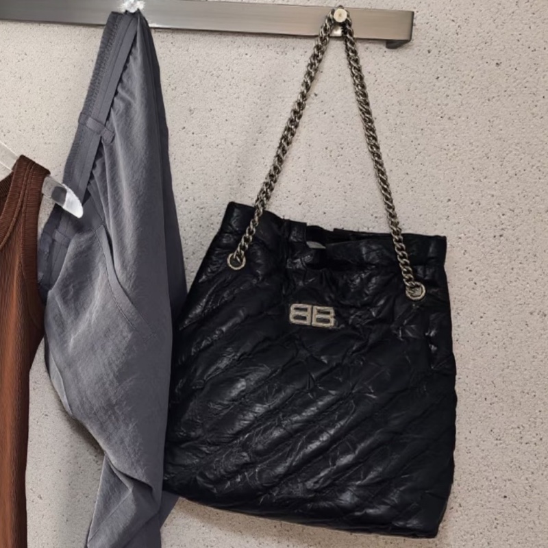 Balenciaga 巴黎世家 Crush 黑銀垃圾袋包中號🕵🏻‍♀️-22