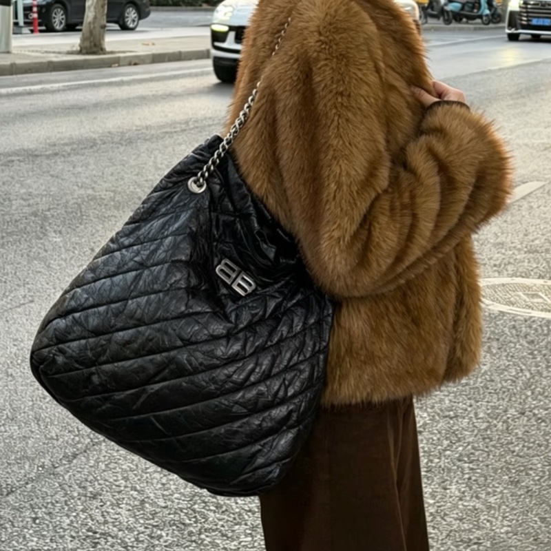Balenciaga 巴黎世家 Crush 黑銀垃圾袋包中號🕵🏻‍♀️-27