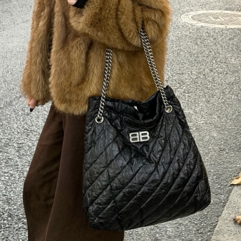 Balenciaga 巴黎世家 Crush 黑銀垃圾袋包中號🕵🏻‍♀️-31