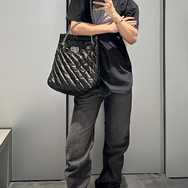 Balenciaga 巴黎世家 Crush 黑銀垃圾袋包中號🕵🏻‍♀️-37