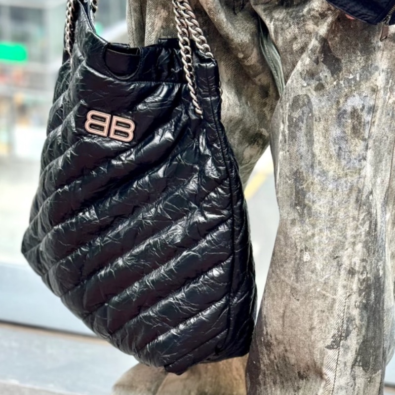 Balenciaga 巴黎世家 Crush 黑銀垃圾袋包中號🕵🏻‍♀️-38