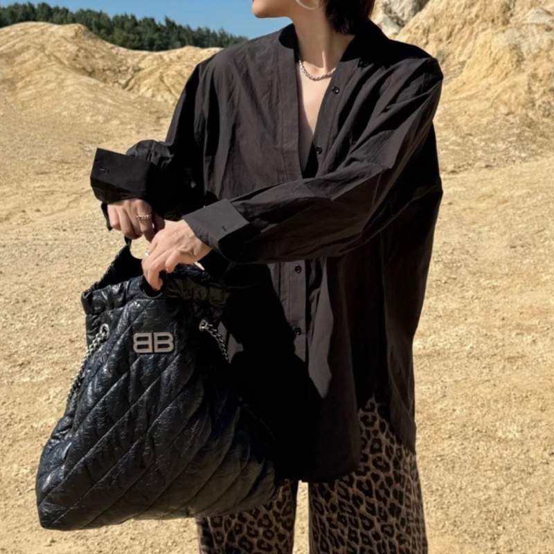 Balenciaga 巴黎世家 Crush 黑銀垃圾袋包中號🕵🏻‍♀️-39