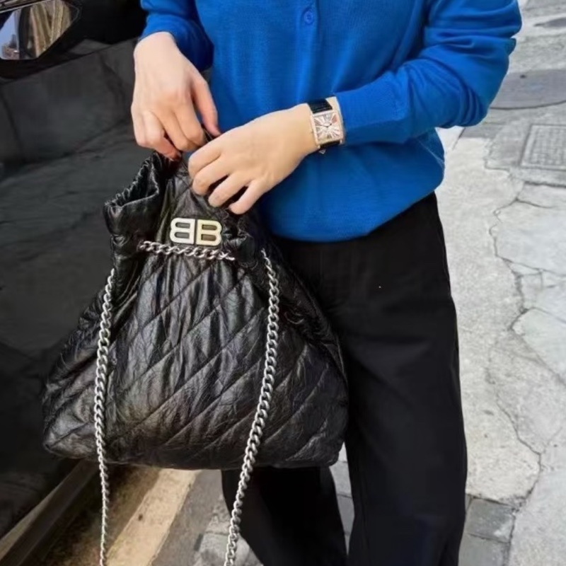 Balenciaga 巴黎世家 Crush 黑銀垃圾袋包中號🕵🏻‍♀️-40