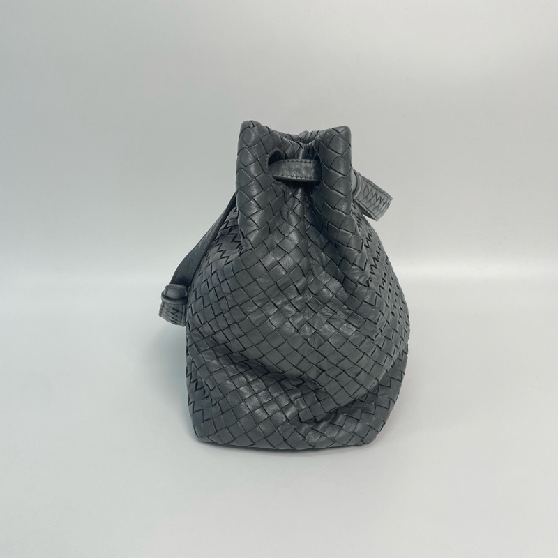 BV/葆蝶家 灰色編織雙橋單肩包 手提包 底長32cm-2