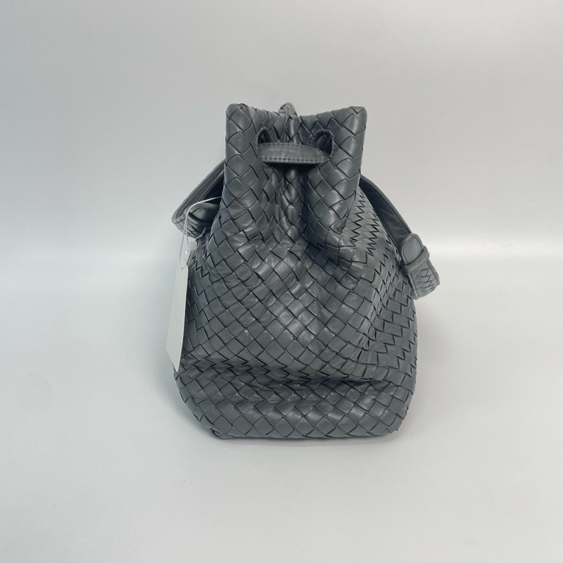 BV/葆蝶家 灰色編織雙橋單肩包 手提包 底長32cm-3