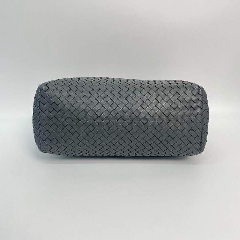 BV/葆蝶家 灰色編織雙橋單肩包 手提包 底長32cm-4