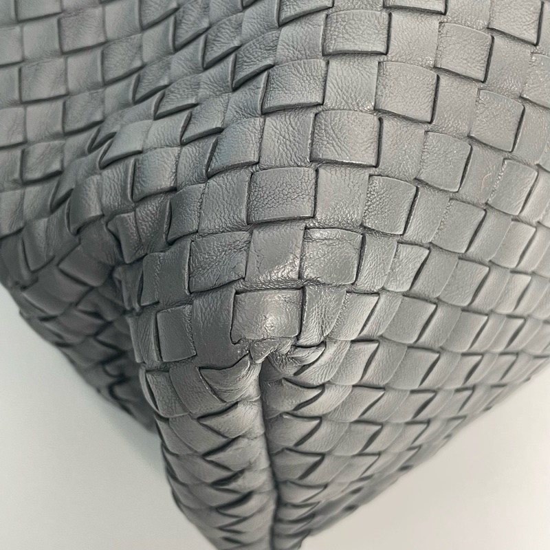 BV/葆蝶家 灰色編織雙橋單肩包 手提包 底長32cm-5