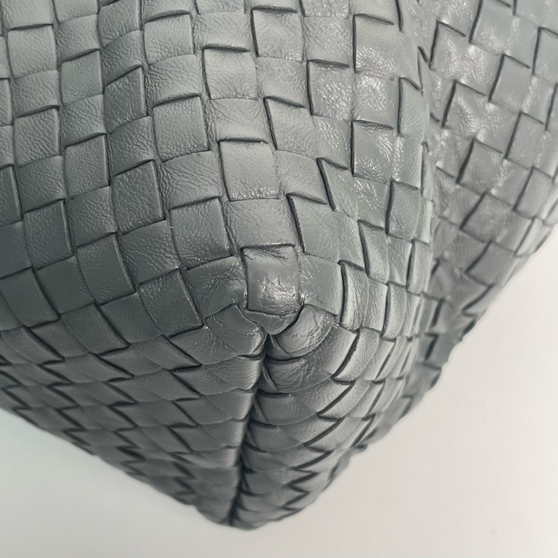 BV/葆蝶家 灰色編織雙橋單肩包 手提包 底長32cm-6